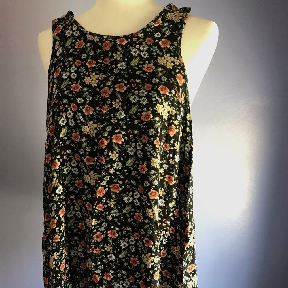 Girls Summer Black Floral Sundress Forever 21 size Small